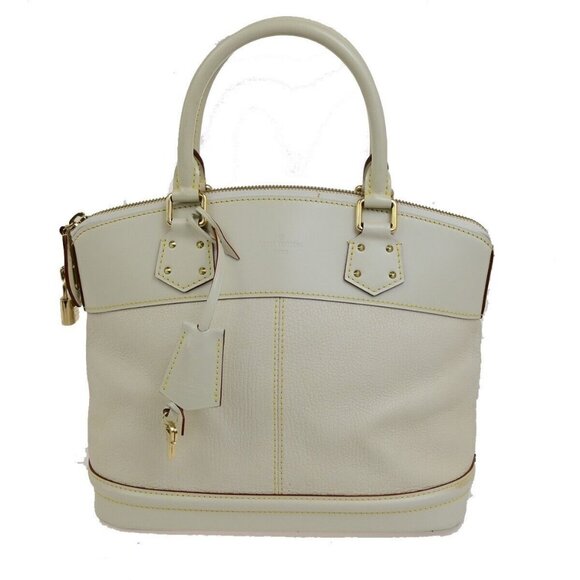 LOUIS VUITTON Logo Lockit PM Hand Bag Suhali Leather Beige M91887 77FB484 - Picture 1 of 16
